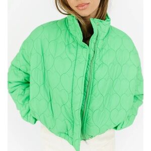 Green Zoco Quilted Women's Puffer Jacket